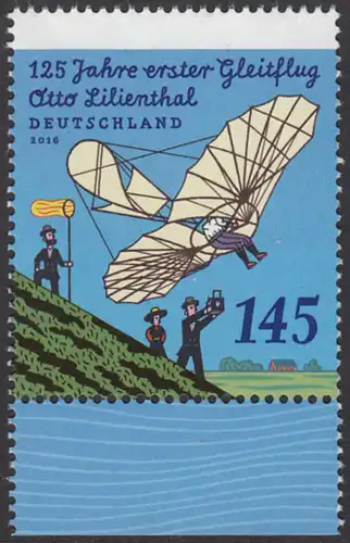 BUND 2016 Michel-Nummer 3254 postfrisch EINZELMARKE RAND unten