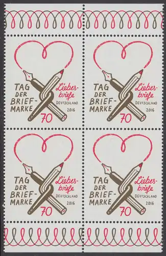 BUND 2016 Michel-Nummer 3259 postfrisch BLOCK RÄNDER oben/unten 