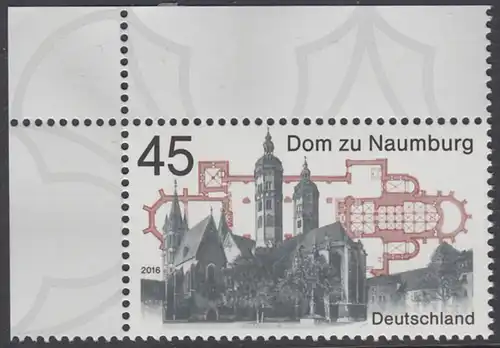 BUND 2016 Michel-Nummer 3264 postfrisch EINZELMARKE ECKRAND oben links