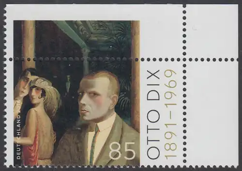 BUND 2016 Michel-Nummer 3267 postfrisch EINZELMARKE ECKRAND oben rechts