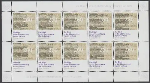 BUND 2017 Michel-Nummer 3277 postfrisch BOGEN(10)