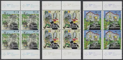 BUND 2017 Michel-Nummer 3282-3284 postfrisch SATZ(3) BLÖCKE RÄNDER oben/unten