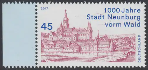 BUND 2017 Michel-Nummer 3290 postfrisch EINZELMARKE RAND links (a)