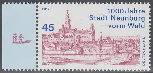 BUND 2017 Michel-Nummer 3290 postfrisch EINZELMARKE RAND links (b)