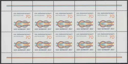 BUND 2017 Michel-Nummer 3291 postfrisch BOGEN(10)