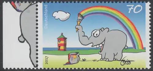 BUND 2017 Michel-Nummer 3292 postfrisch EINZELMARKE RAND links (c)