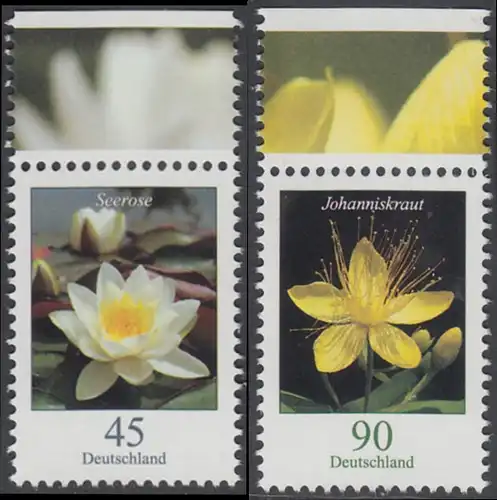 BUND 2017 Michel-Nummer 3303-3304 postfrisch SATZ(2) EINZELMARKEN RÄNDER oben (b)