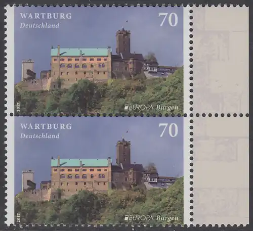 BUND 2017 Michel-Nummer 3310 postfrisch vert.PAAR RÄNDER rechts 