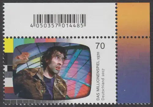 BUND 2017 Michel-Nummer 3335 postfrisch EINZELMARKE ECKRAND oben rechts