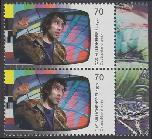 BUND 2017 Michel-Nummer 3335 postfrisch vert.PAAR RÄNDER rechts