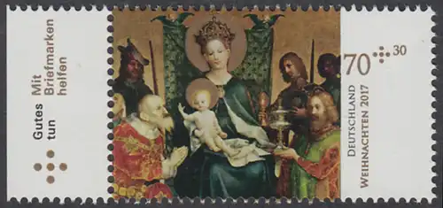 BUND 2017 Michel-Nummer 3340 postfrisch EINZELMARKE RAND links