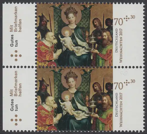 BUND 2017 Michel-Nummer 3340 postfrisch vert.PAAR RÄNDER links