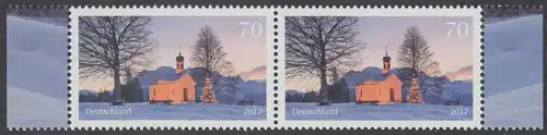 BUND 2017 Michel-Nummer 3344 postfrisch horiz.PAAR RÄNDER rechts/links (c)