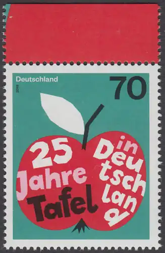 BUND 2018 Michel-Nummer 3361 postfrisch EINZELMARKE RAND oben (b)