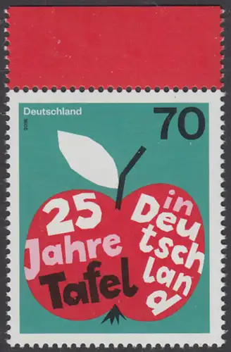 BUND 2018 Michel-Nummer 3361 postfrisch EINZELMARKE RAND oben (c)