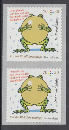 BUND 2018 Michel-Nummer 3364 postfrisch vert.PAAR (ROLLENMARKEN/selbstklebend)