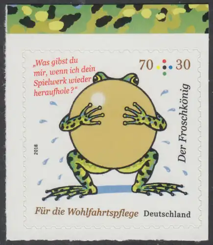 BUND 2018 Michel-Nummer 3364 postfrisch EINZELMARKE (aus MH/selbstklebend) Rand oben (a)