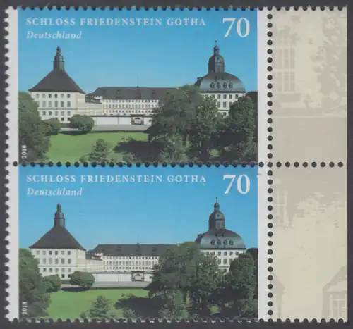 BUND 2018 Michel-Nummer 3366 postfrisch vert.PAAR RÄNDER rechts 