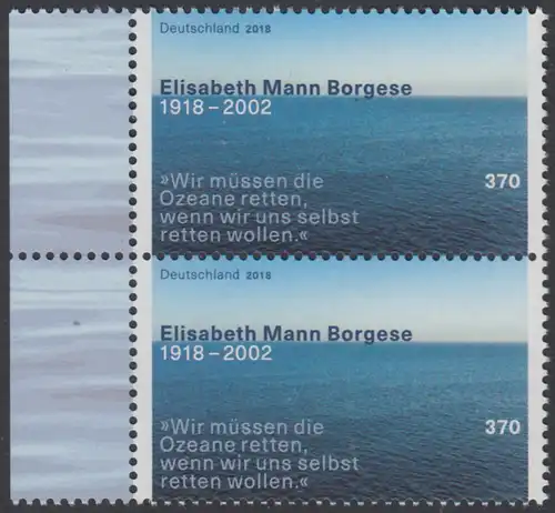 BUND 2018 Michel-Nummer 3375 postfrisch vert.PAAR RÄNDER links