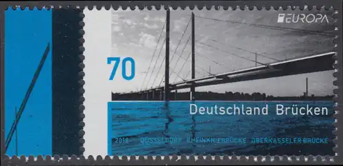 BUND 2018 Michel-Nummer 3383 postfrisch EINZELMARKE RAND links (b)