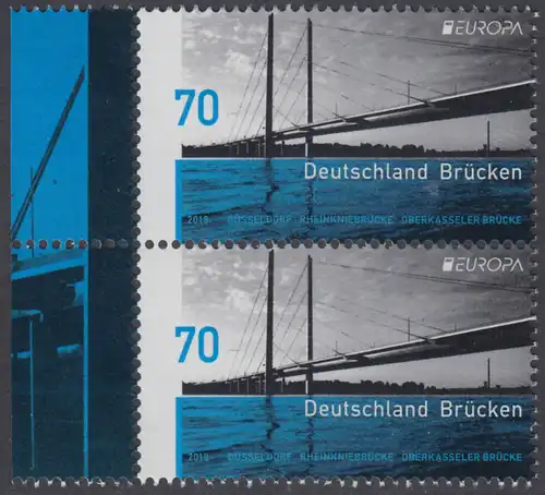 BUND 2018 Michel-Nummer 3383 postfrisch vert.PAAR RÄNDER links