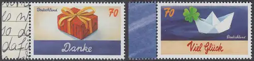 BUND 2018 Michel-Nummer 3386-3387 postfrisch SATZ(2) EINZELMARKEN RÄNDER links (a)