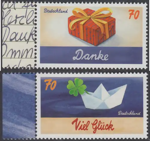 BUND 2018 Michel-Nummer 3386-3387 postfrisch SATZ(2) EINZELMARKEN RÄNDER links (c)