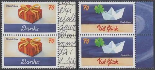 BUND 2018 Michel-Nummer 3386-3387 postfrisch SATZ(2) vert.PAARE RÄNDER rechts