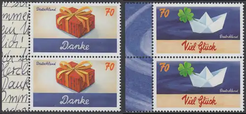 BUND 2018 Michel-Nummer 3386-3387 postfrisch SATZ(2) vert.PAARE RÄNDER links