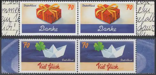 BUND 2018 Michel-Nummer 3386-3387 postfrisch SATZ(2) horiz.PAARE RÄNDER rechts/links (b)