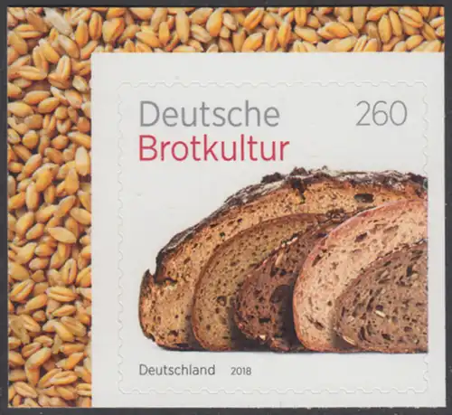 BUND 2018 Michel-Nummer 3390 postfrisch EINZELMARKE (aus MH/selbstklebend) Rand oben links