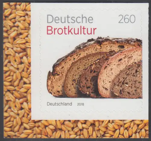 BUND 2018 Michel-Nummer 3390 postfrisch EINZELMARKE (aus MH/selbstklebend) Rand unten links