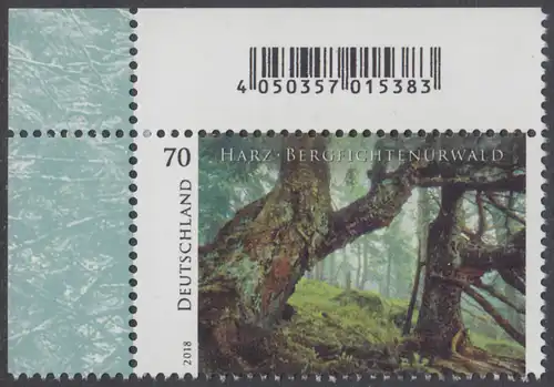 BUND 2018 Michel-Nummer 3410 postfrisch EINZELMARKE ECKRAND oben links