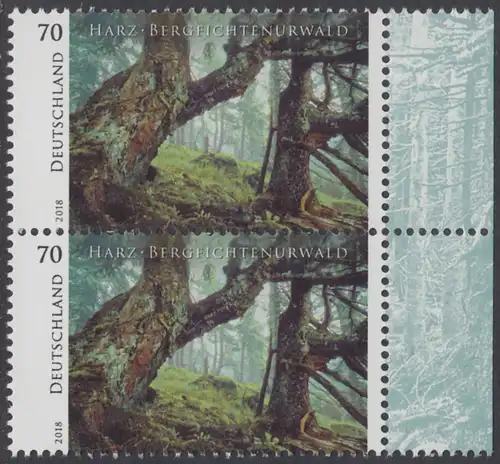 BUND 2018 Michel-Nummer 3410 postfrisch vert.PAAR RÄNDER rechts 