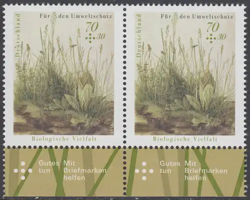 BUND 2018 Michel-Nummer 3411 postfrisch horiz.PAAR RÄNDER unten 