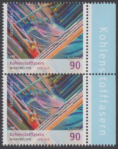 BUND 2018 Michel-Nummer 3413 postfrisch vert.PAAR RÄNDER rechts