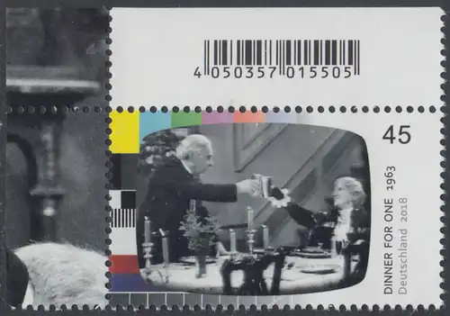 BUND 2018 Michel-Nummer 3415 postfrisch EINZELMARKE ECKRAND oben links