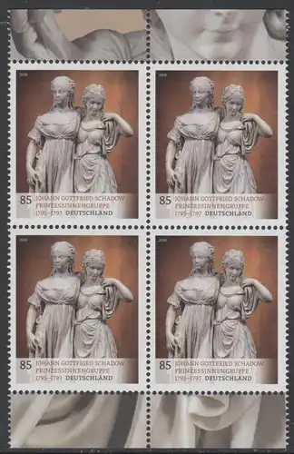BUND 2018 Michel-Nummer 3416 postfrisch BLOCK RÄNDER oben/unten