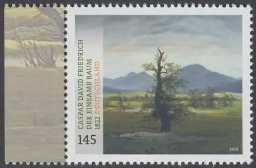 BUND 2019 Michel-Nummer 3433 postfrisch EINZELMARKE RAND links (c)