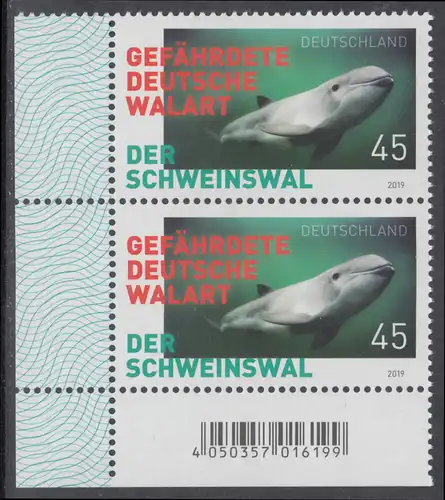 BUND 2019 Michel-Nummer 3436 postfrisch vert.PAAR ECKRAND unten links