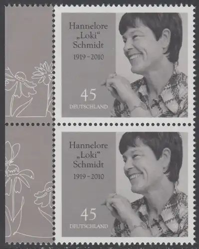 BUND 2019 Michel-Nummer 3448 postfrisch vert.PAAR RÄNDER links (b)