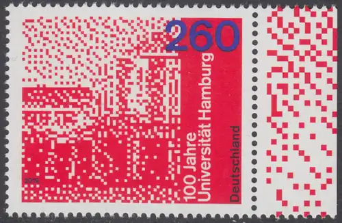BUND 2019 Michel-Nummer 3449 postfrisch EINZELMARKE RAND rechts (b)