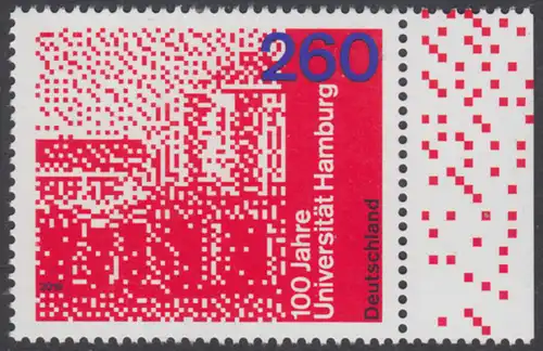 BUND 2019 Michel-Nummer 3449 postfrisch EINZELMARKE RAND rechts (c)