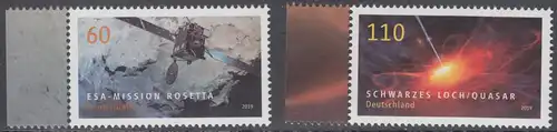 BUND 2019 Michel-Nummer 3476-3477 postfrisch SATZ(2) EINZELMARKEN RÄNDER links (c)