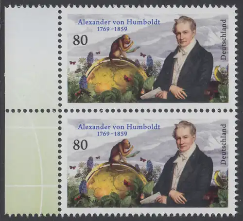 BUND 2019 Michel-Nummer 3492 postfrisch vert.PAAR RÄNDER links (b)