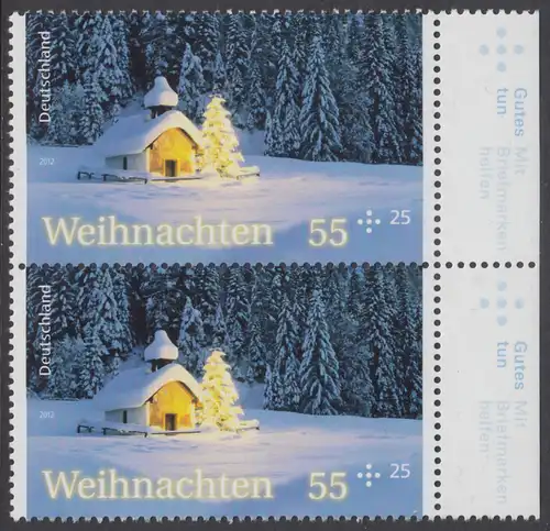 BUND 2012 Michel-Nummer 2961 postfrisch vert.PAAR RÄNDER rechts