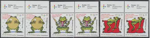 BUND 2018 Michel-Nummer 3357-3359 postfrisch SATZ(3) horiz.PAARE RÄNDER oben