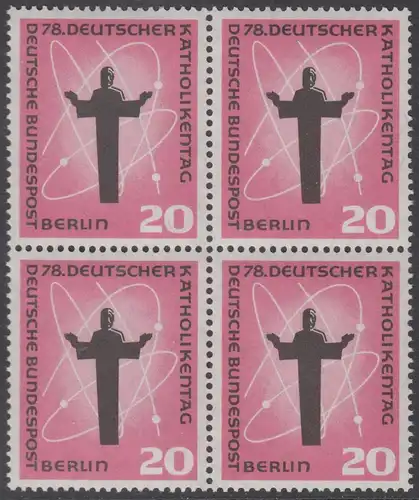 BERLIN 1958 Michel-Nummer 180 postfrisch BLOCK - Deutscher Katholikentag, Berlin