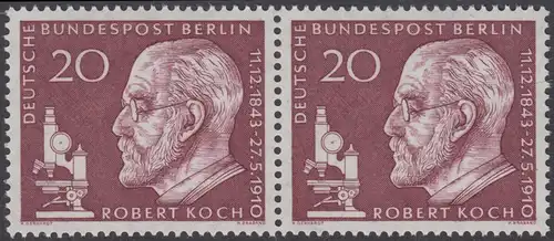 BERLIN 1960 Michel-Nummer 191 postfrisch horiz.PAAR - Todestag von Robert Koch