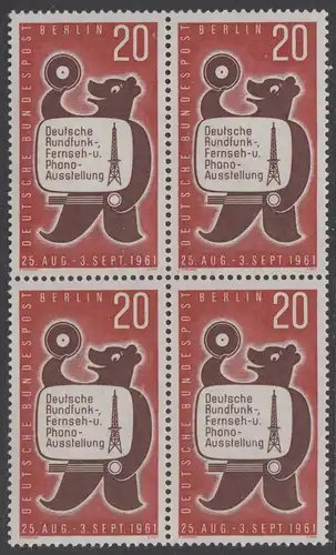 BERLIN 1961 Michel-Nummer 217 postfrisch BLOCK - Deutsche Rundfunk-, Fernseh- und Phono-Ausstellung, Berlin